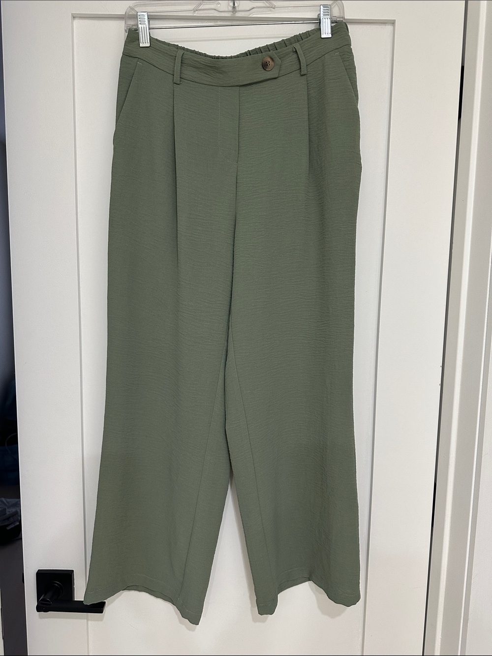 Jules & Leopold Olive Green Wide-Leg Pants